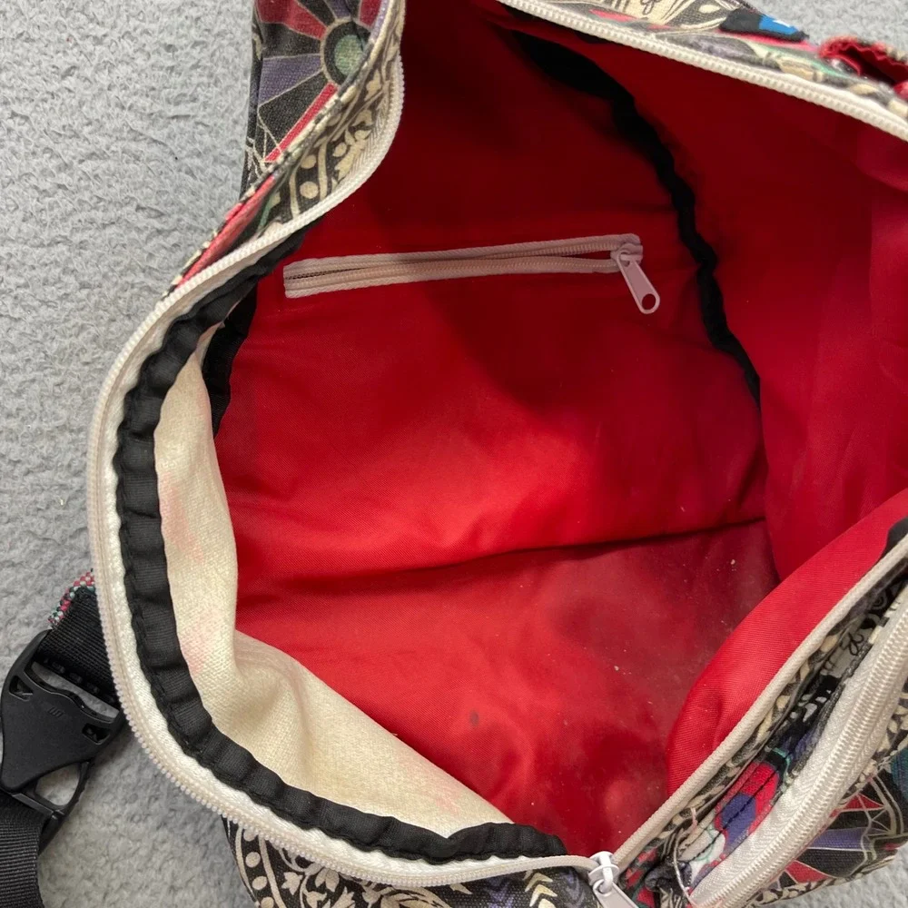 KAVU Rope Bag Crosssbody Multi-Color Mandala Canvas Sling Backpack Outdoor Pack
